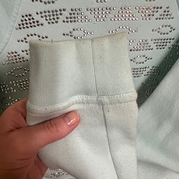 Flawed VS PINK turquoise studded sweatshirt size XS - Picture 3 of 12